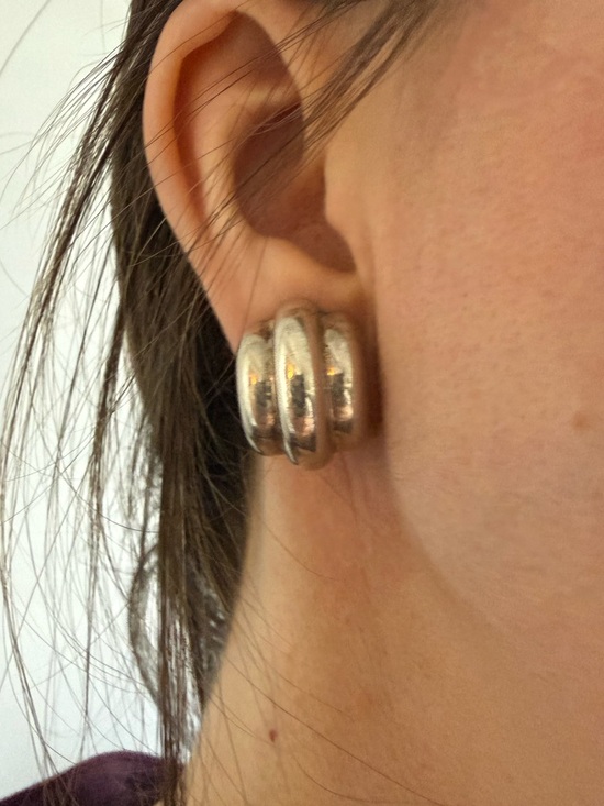Jewelry - Vintage Barra Sterling Silver Modernist Clip-On Earrings Sculptural 925